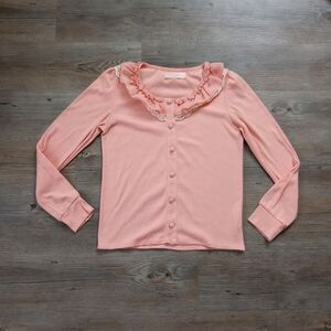 Japanese Sheer Ruffled Lace Collar Coquette Top